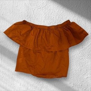 Express Off the Shoulder Top Burnt Orange